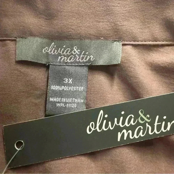 NWT Olivia & Martin Womens 3X Rust Color Lightweight 3/4 Sleeve Blazer style top - Picture 9 of 12
